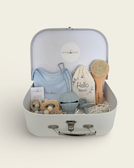 Baby Boy Gift Bundle - Blue Suitcase Gift Box