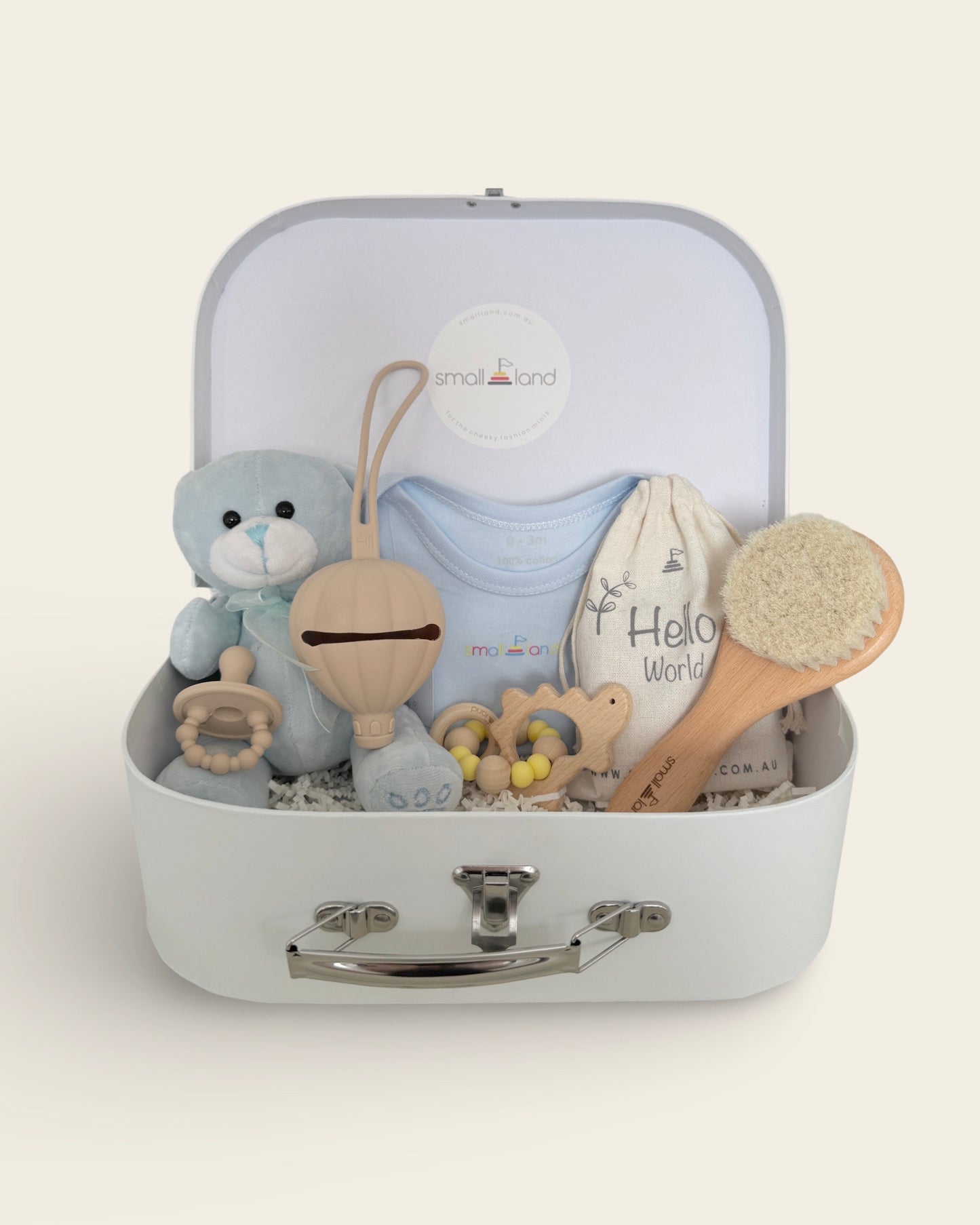 Newborn Baby Boy Large Gift Box Bundle - Blue Suitcase Gift Box