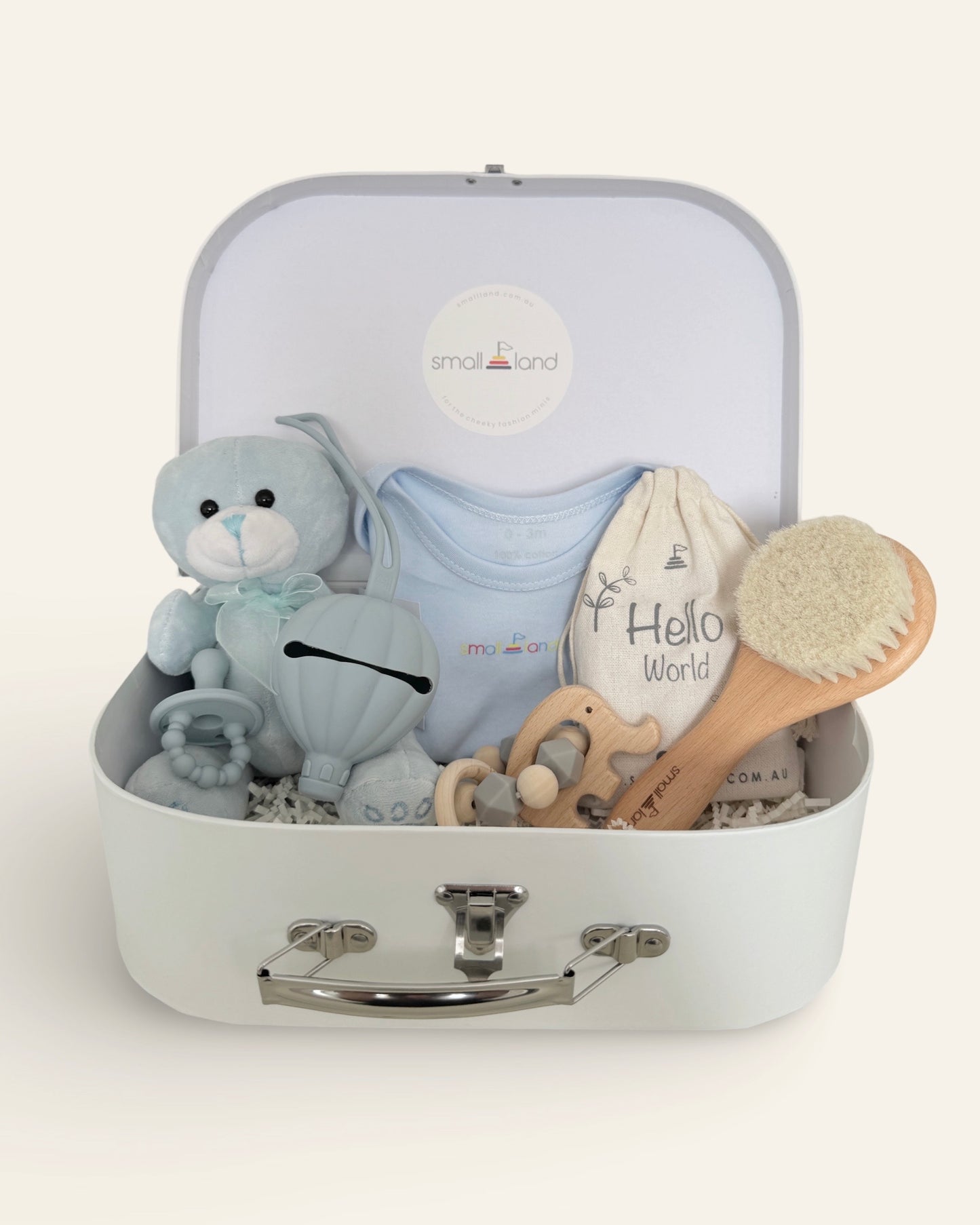 Newborn Baby Boy Large Gift Box Bundle - Blue Suitcase Gift Box