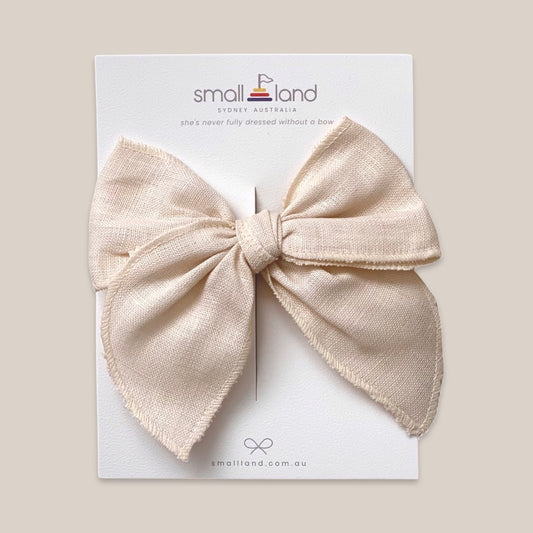 Fable Bow Hair Clip - Cotton Linen
