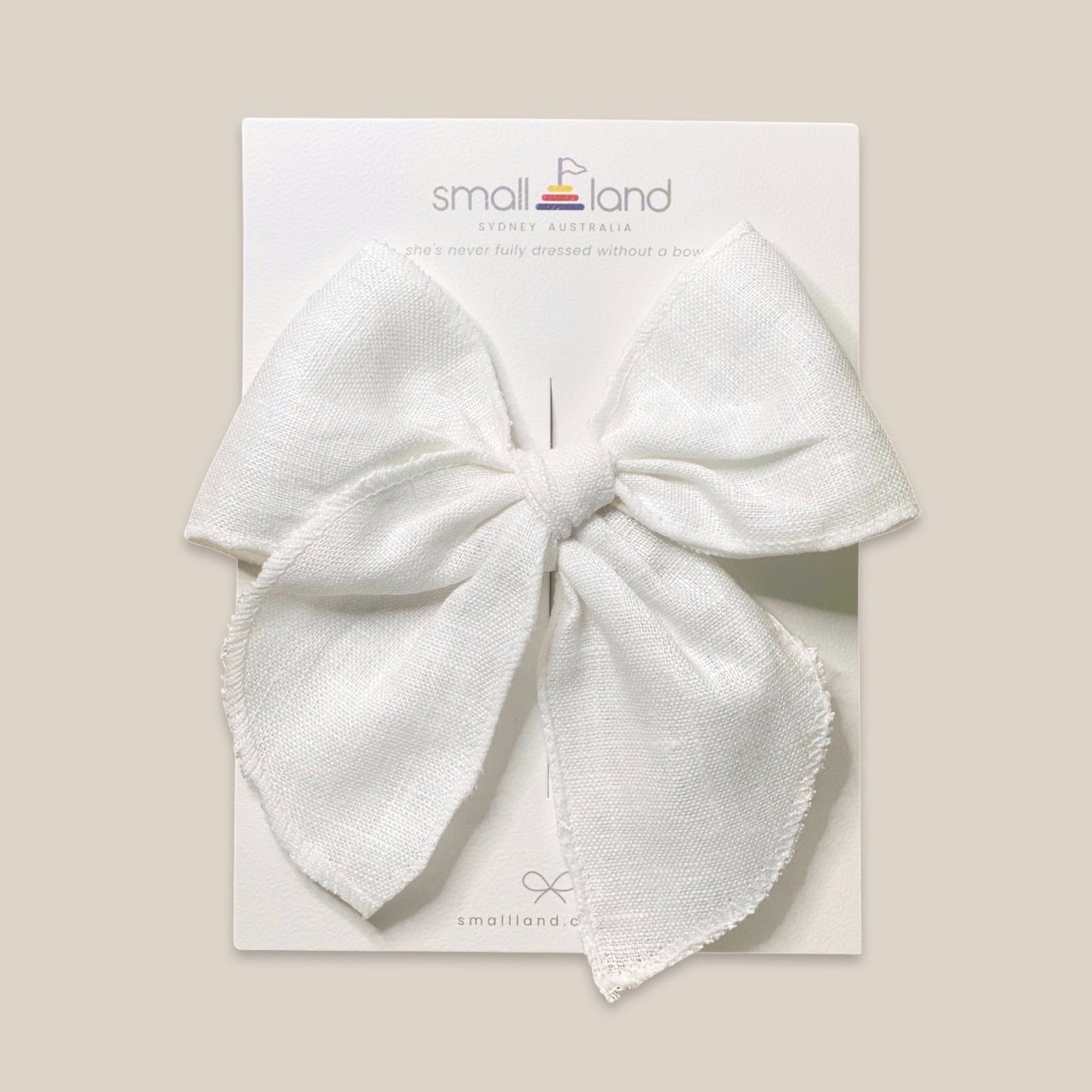 Fable Bow Hair Clip - Cotton Linen