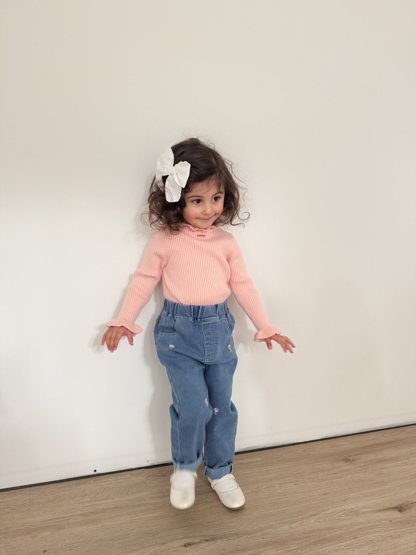 Gigi Long Sleeve Girls Knit with Frills