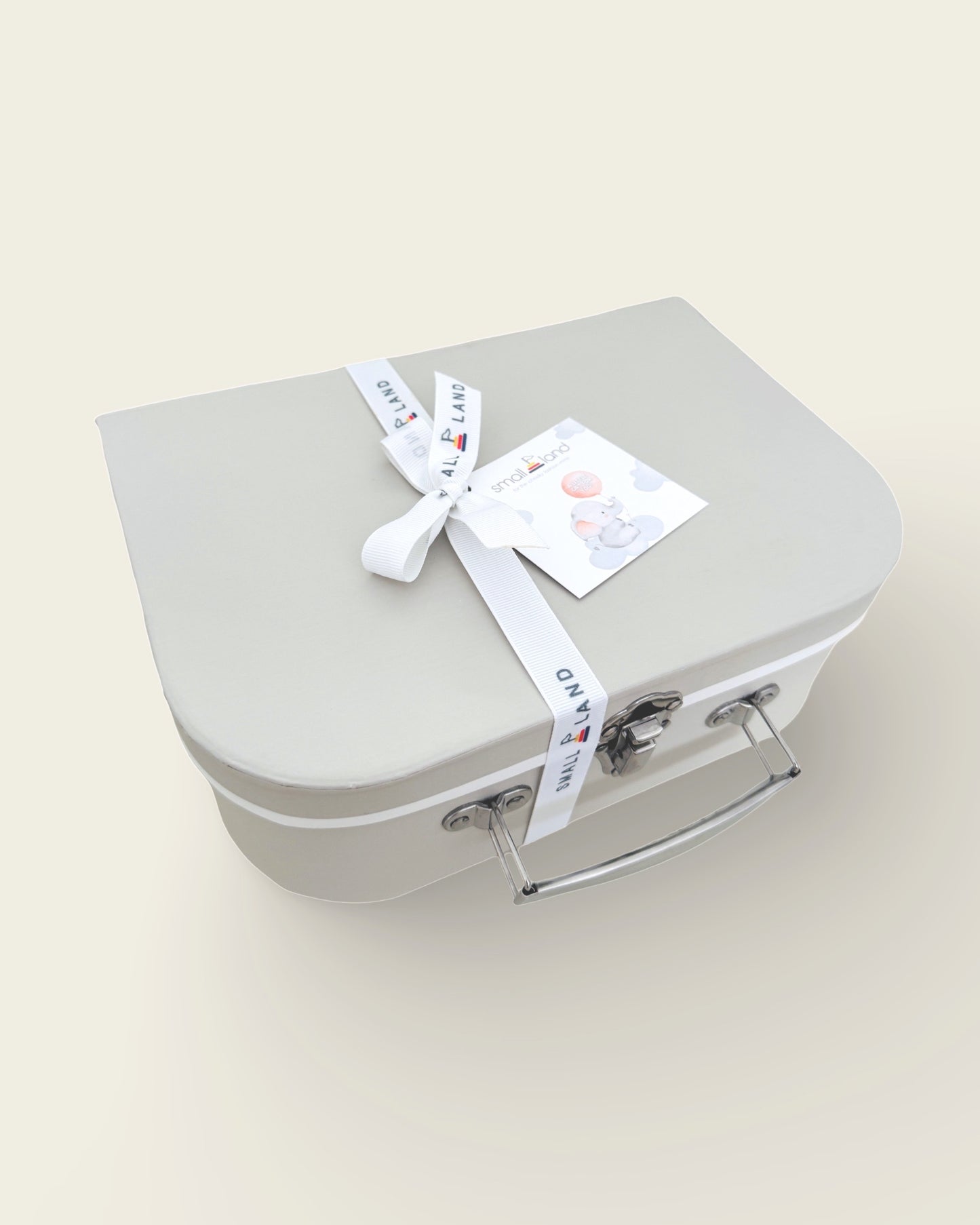 Neutral Newborn Small Gift Bundle - Soft Grey Suitcase Gift Box