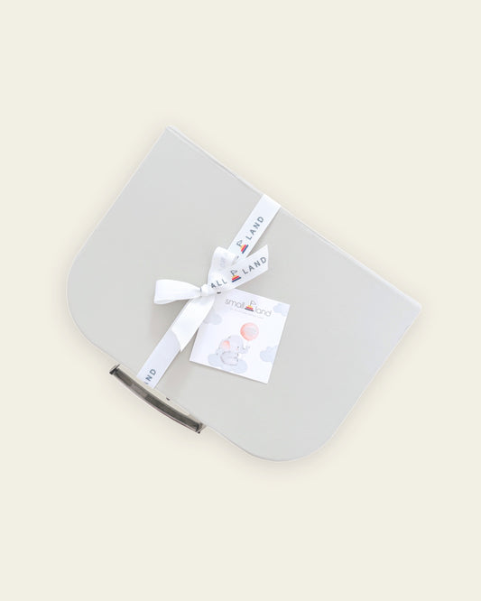 Neutral Newborn Gift Bundle - Small Soft Grey Suitcase Box