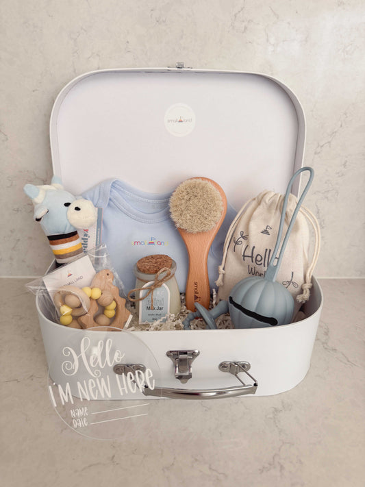 Large Baby Boy Gift Box with Free Welcome Disc | Newborn & Baby Shower Gifts Australia
