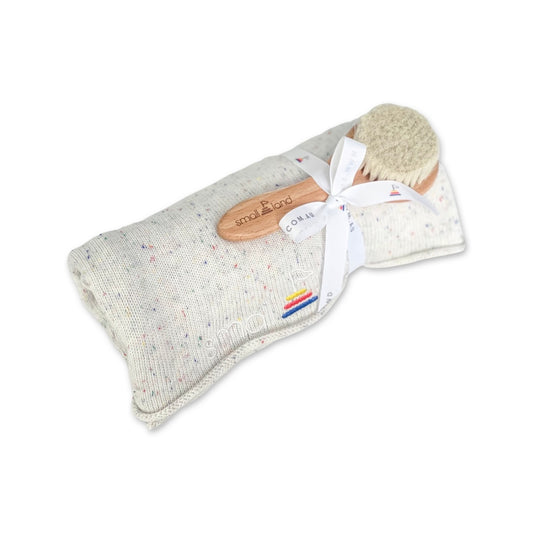 Heirloom Knit Blanket - Speckled Snow