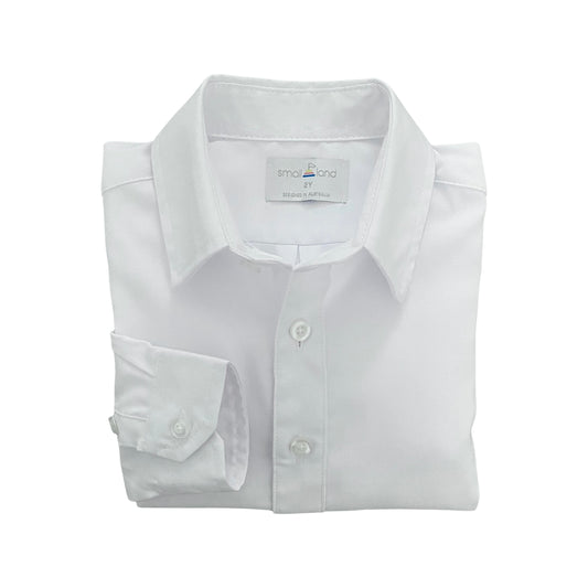 Boys Classic White Button Up Shirt