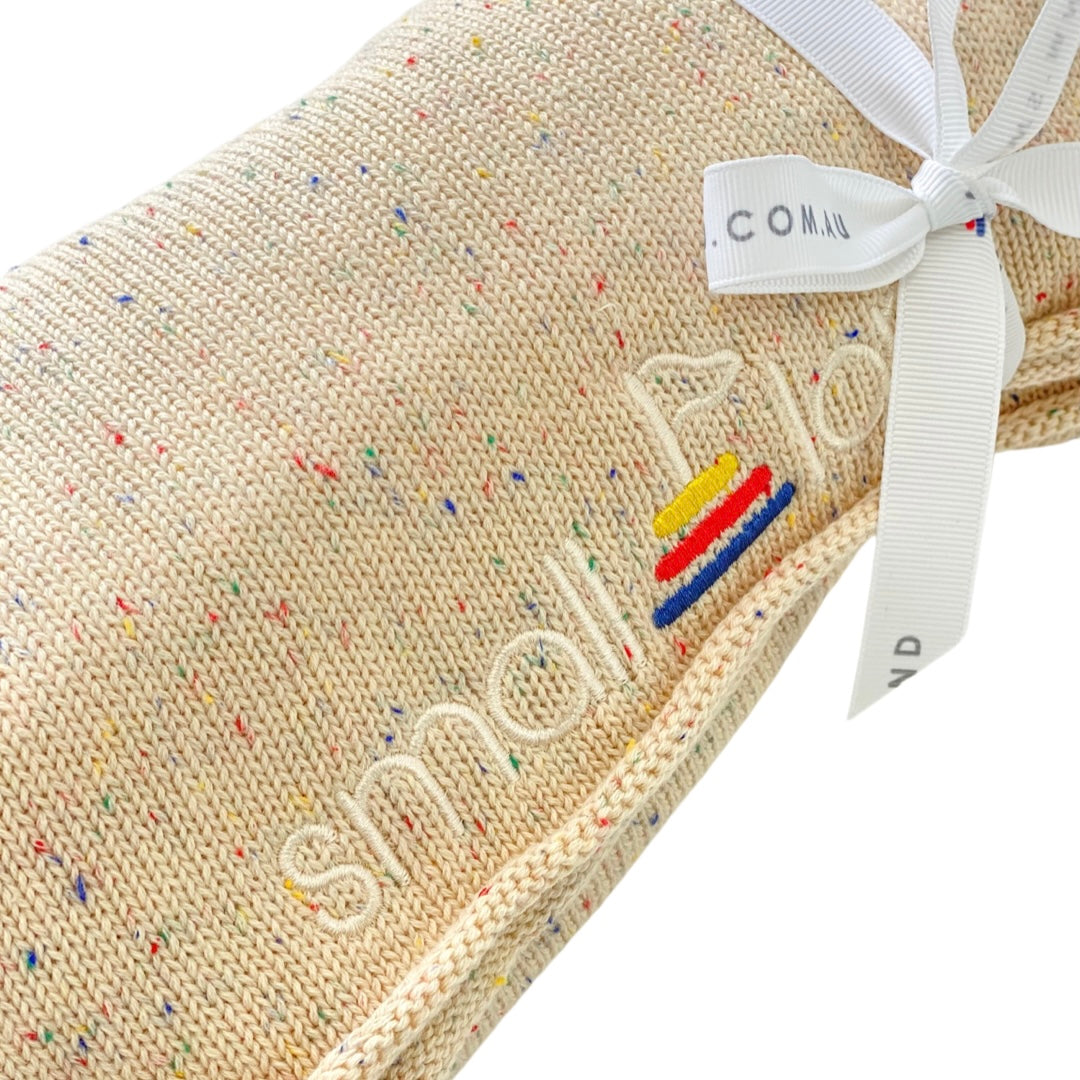 Heirloom Knit Blanket - Speckled Wheat