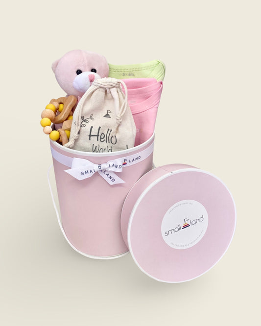 Baby Girl Gift Bundle - Pink Cylinder Box