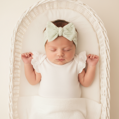 Embroidered Lace Bow Headband