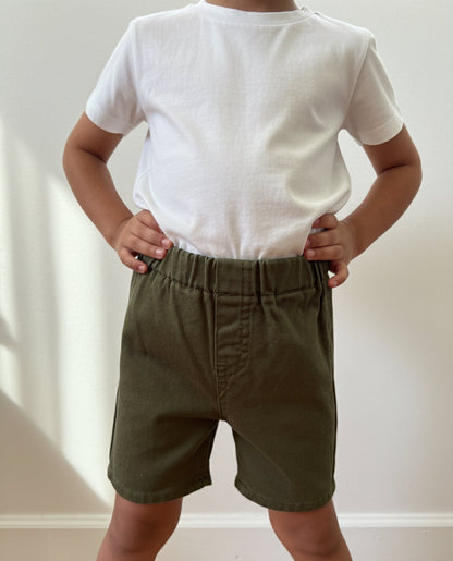 Classic Khaki Denim Shorts