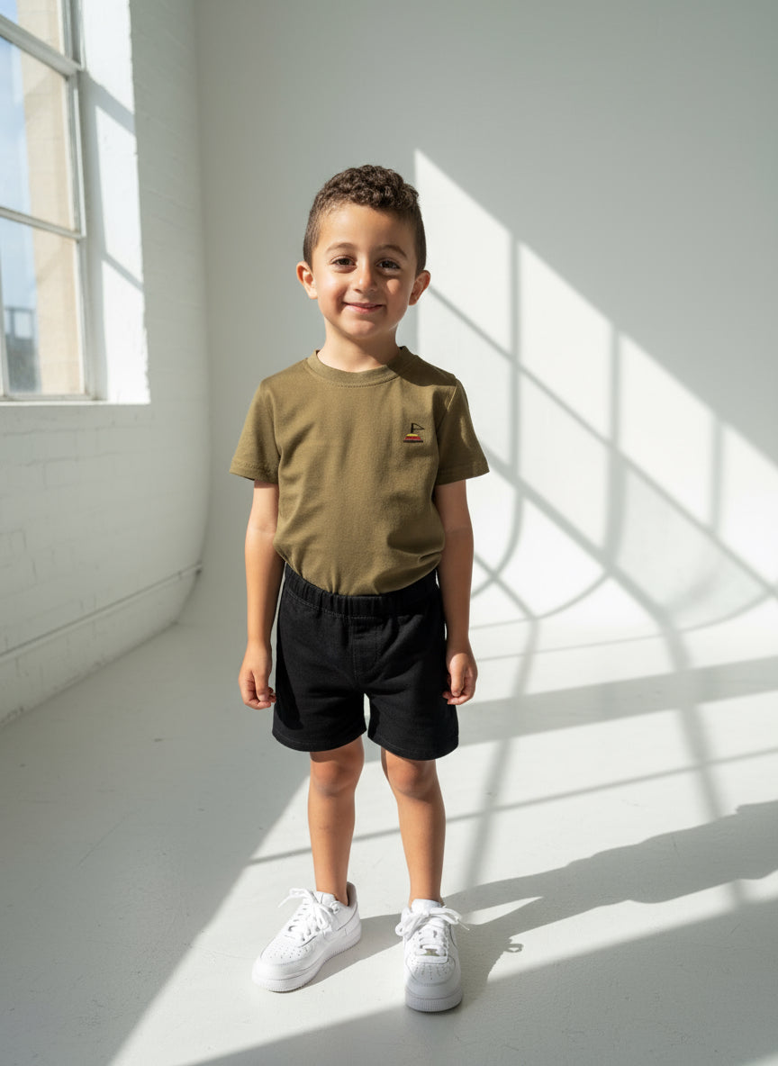 Classic Black Denim Shorts