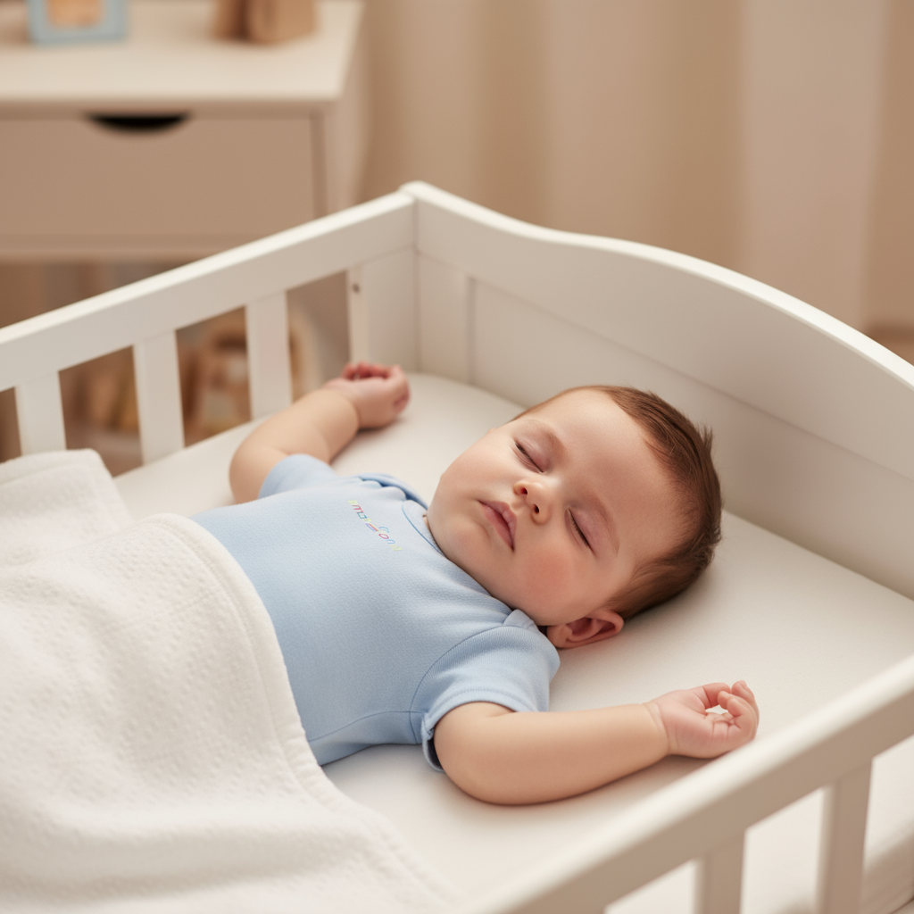 Light blue baby onesie on a white background