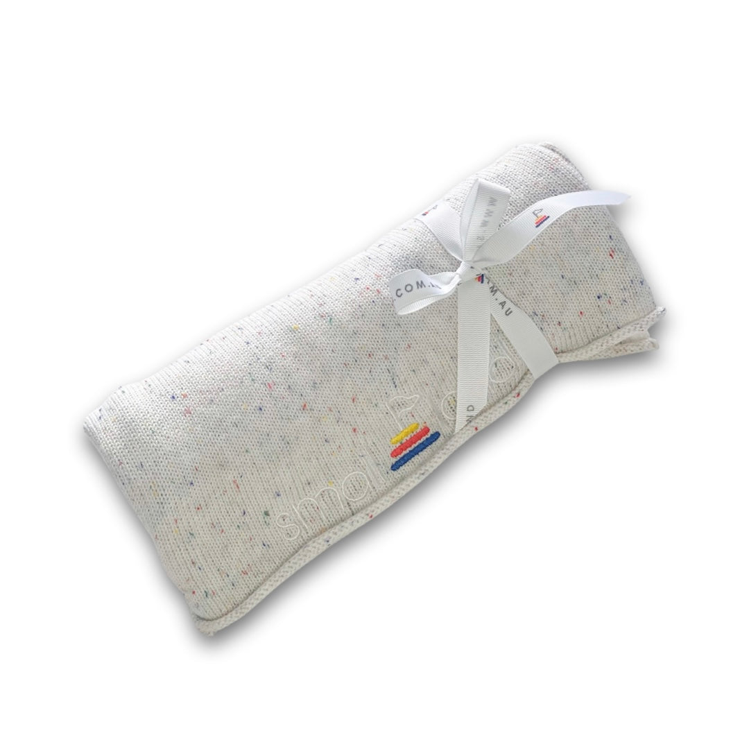 Heirloom Knit Blanket - Speckled Snow